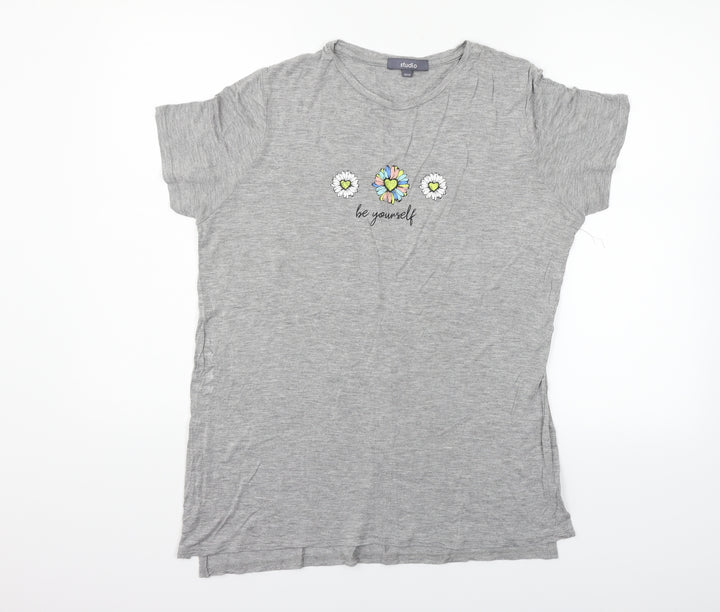 Studio Womens Grey   Basic T-Shirt Size 12