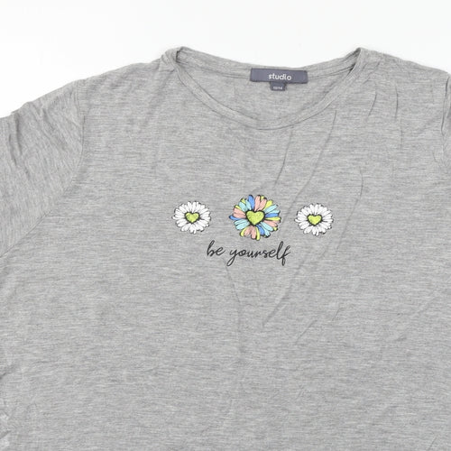 Studio Womens Grey   Basic T-Shirt Size 12