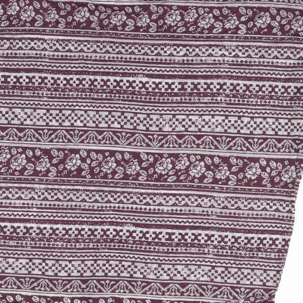 New Look Womens Purple Geometric  Basic T-Shirt Size 16