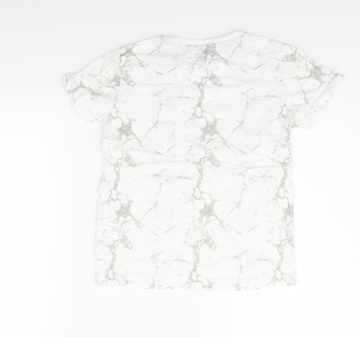 Primark Boys White Geometric  Basic T-Shirt Size 9-10 Years