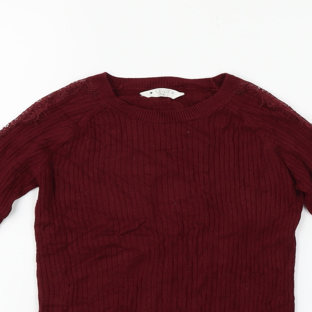 Matalan Girls Red   Pullover Jumper Size 11 Years