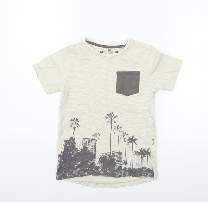 TU Girls Beige Basic T-Shirt Size 9 Years