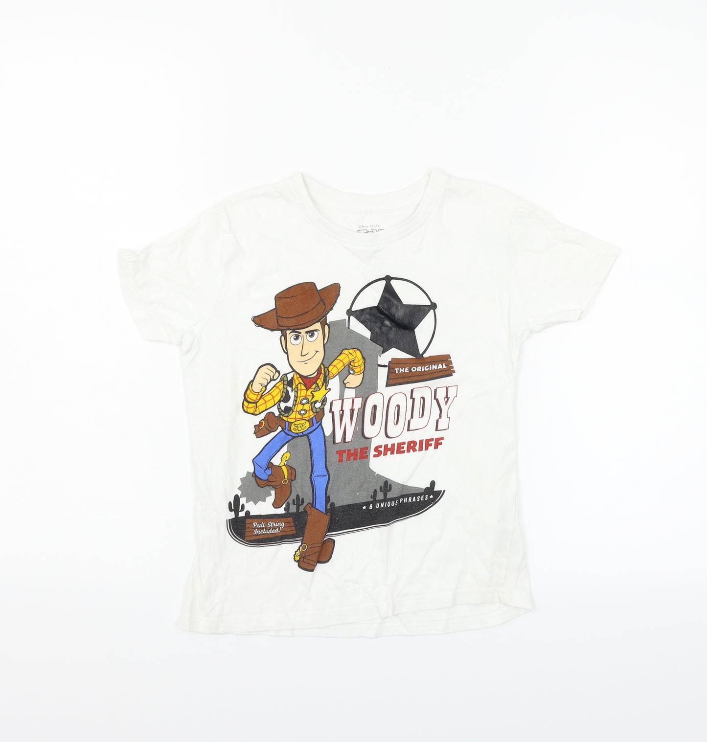Primark Girls White   Basic T-Shirt Size 6-7 Years  - toystory
