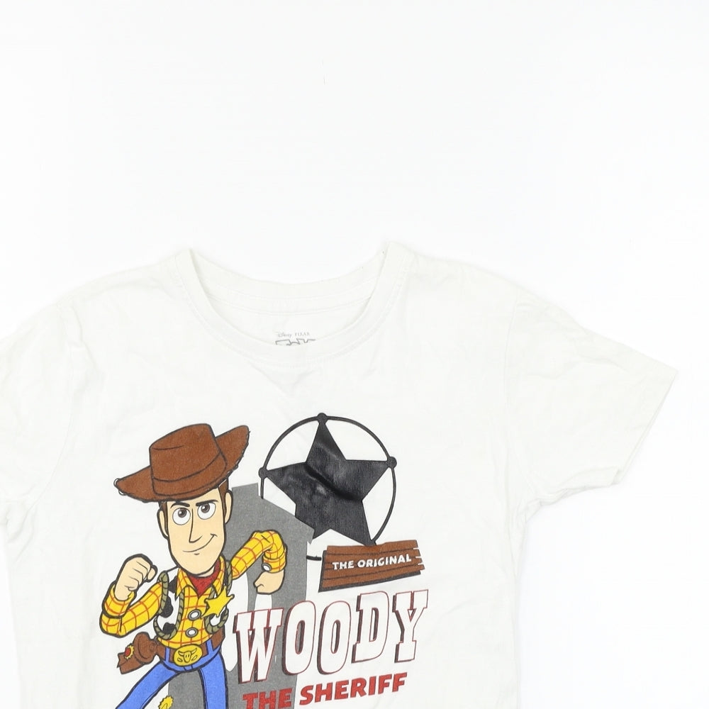 Primark Girls White   Basic T-Shirt Size 6-7 Years  - toystory