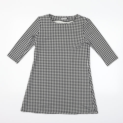 Exclusive Womens Black Geometric  Fit & Flare  Size M