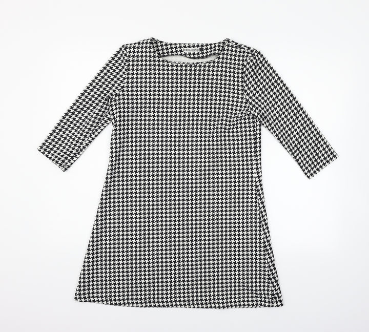 Exclusive Womens Black Geometric  Fit & Flare  Size M