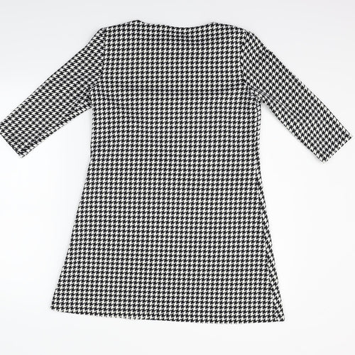 Exclusive Womens Black Geometric  Fit & Flare  Size M