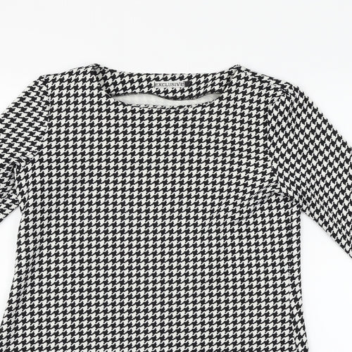 Exclusive Womens Black Geometric  Fit & Flare  Size M