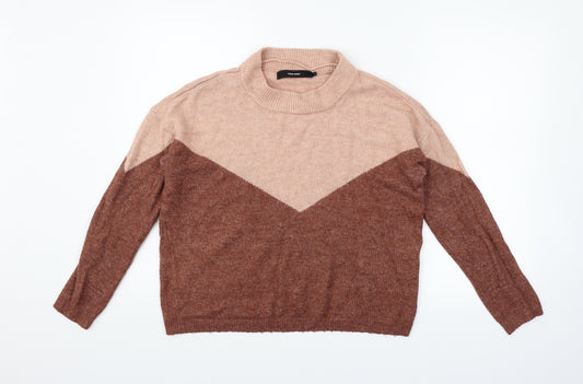 Front view of Vero Moda women’s beige geometric jumper, size S