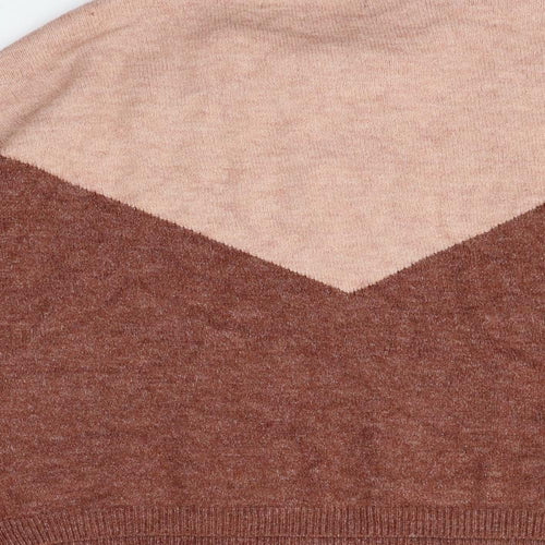 VERO MODA Womens Beige Geometric  Pullover Jumper Size S
