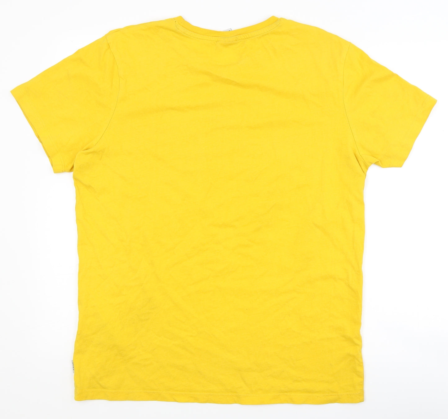 JACK & JONES Mens Yellow    T-Shirt Size L  - logo