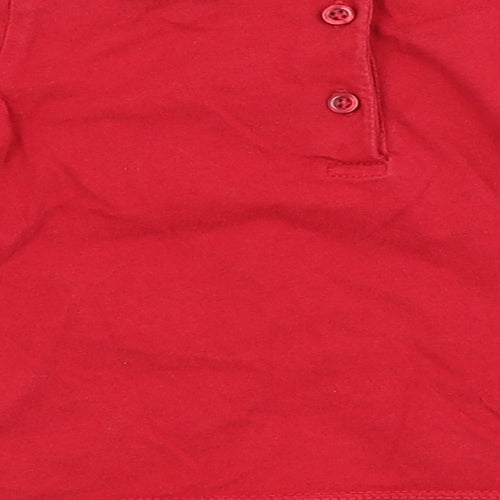F&F Baby Red   Pullover T-Shirt Size 6-9 Months  - Back Button Up, front layered
