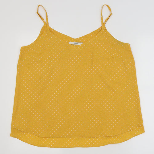 George Womens Yellow Polka Dot  Camisole T-Shirt Size 14