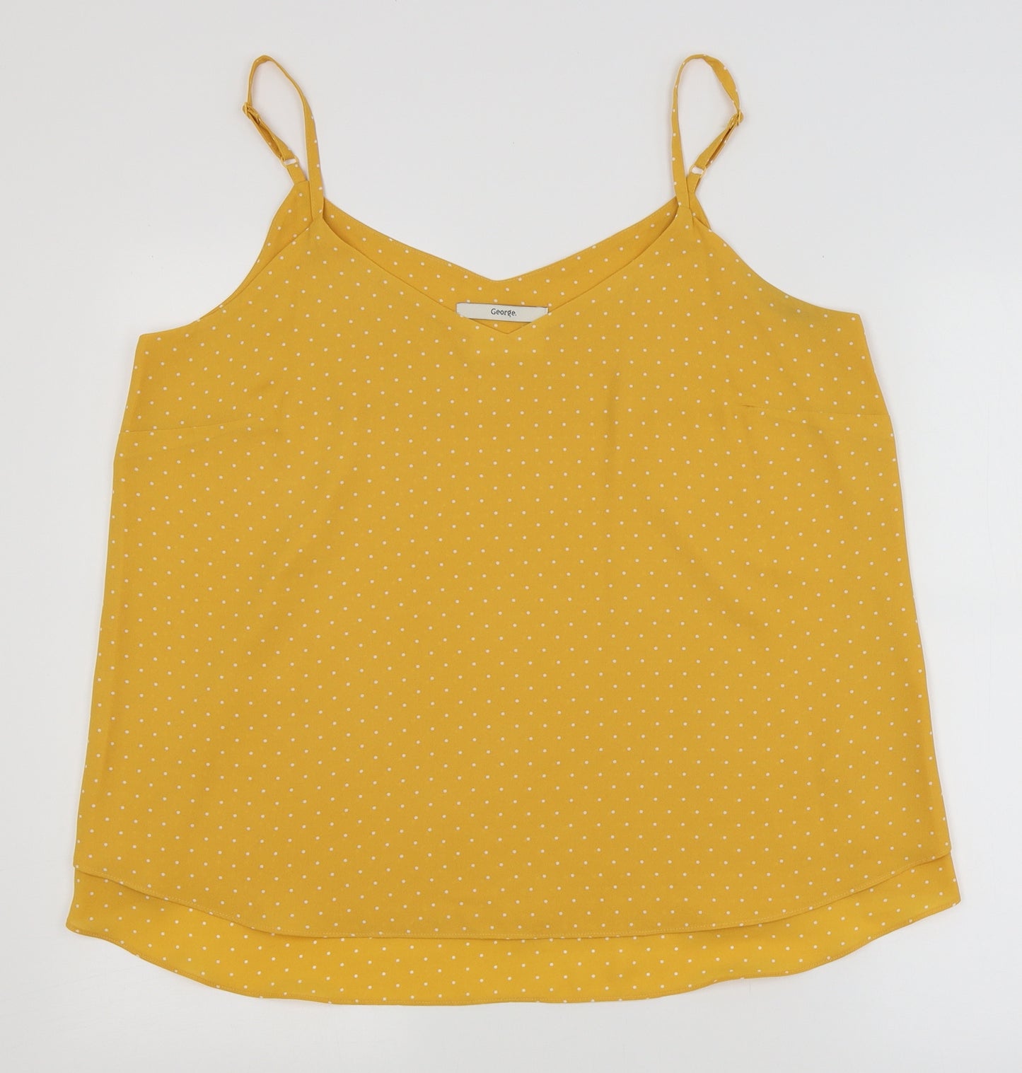 George Womens Yellow Polka Dot  Camisole T-Shirt Size 14