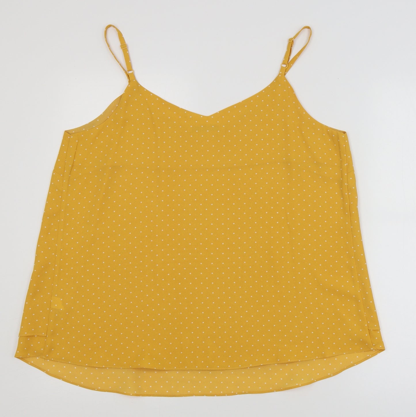 George Womens Yellow Polka Dot  Camisole T-Shirt Size 14