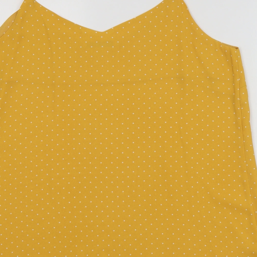 George Womens Yellow Polka Dot  Camisole T-Shirt Size 14
