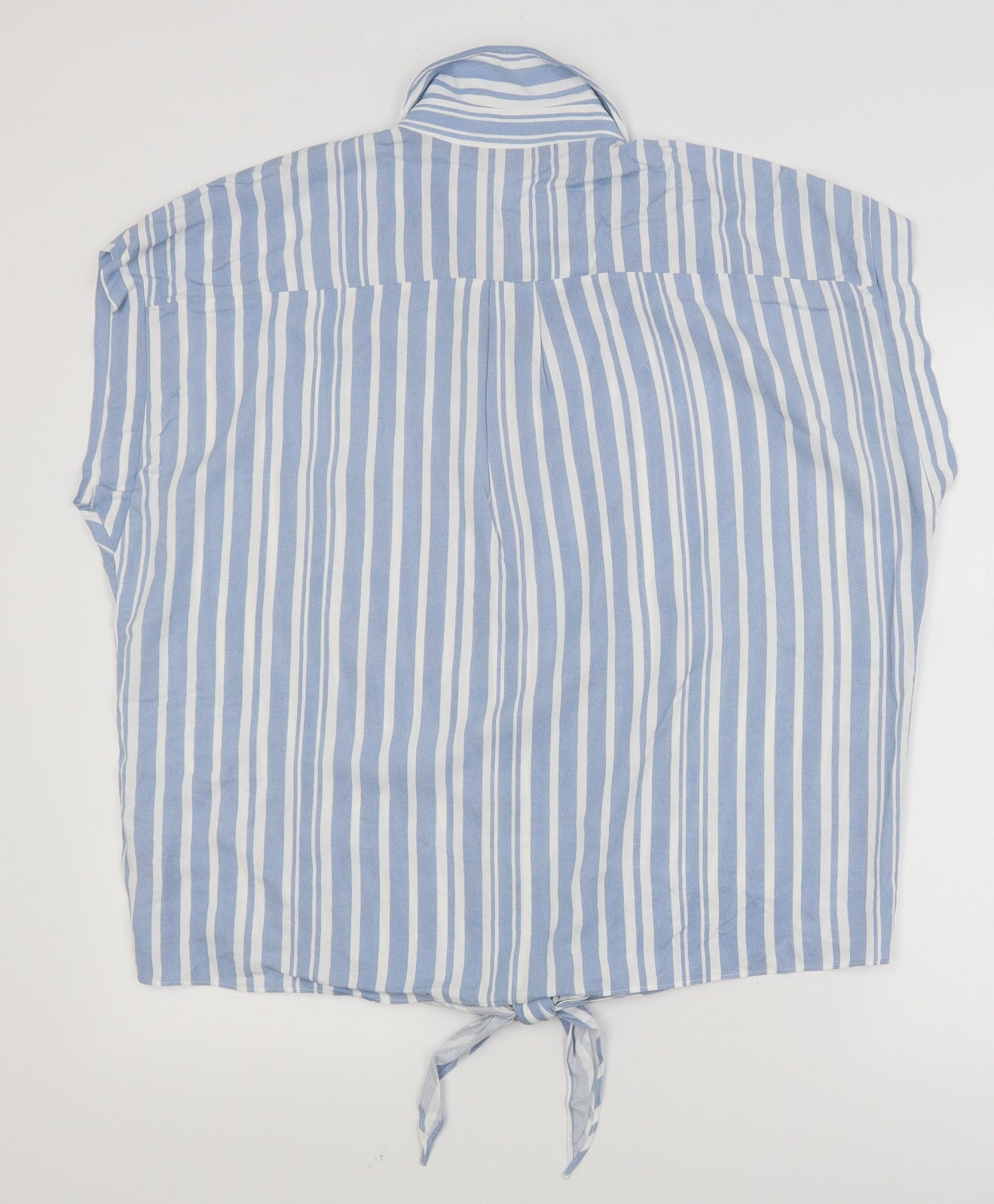 F&F Womens Black Striped  Cropped Blouse Size 16