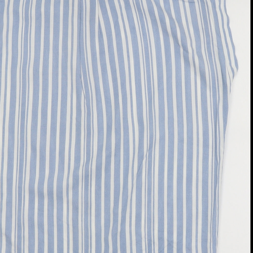 F&F Womens Black Striped  Cropped Blouse Size 16