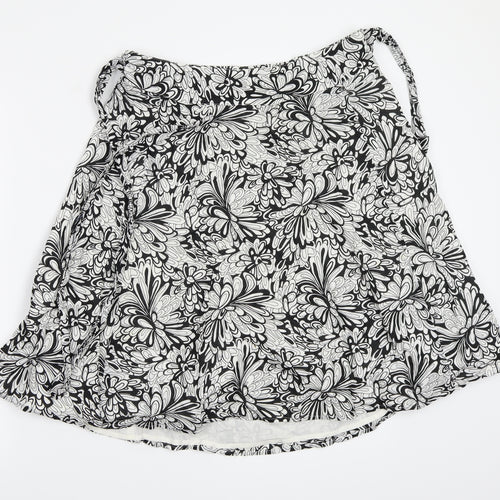 Mexx Womens Black Floral  A-Line Skirt Size 12