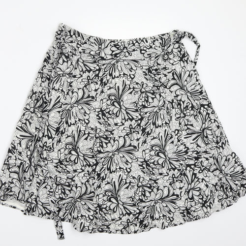 Mexx Womens Black Floral  A-Line Skirt Size 12