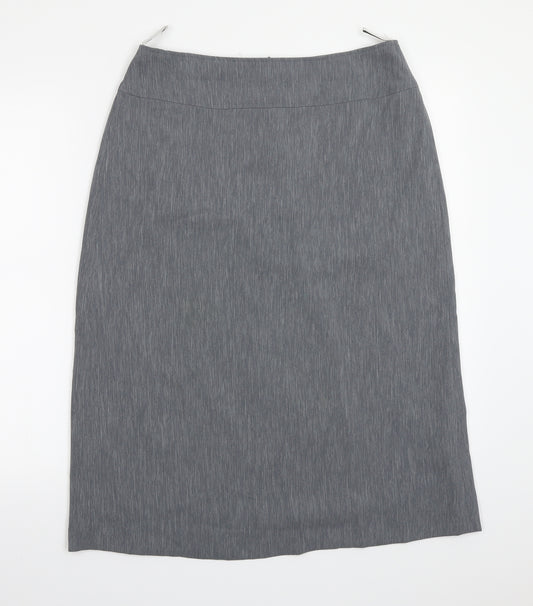 Front view of Gerry Weber women’s grey a-line skirt, size UK 16