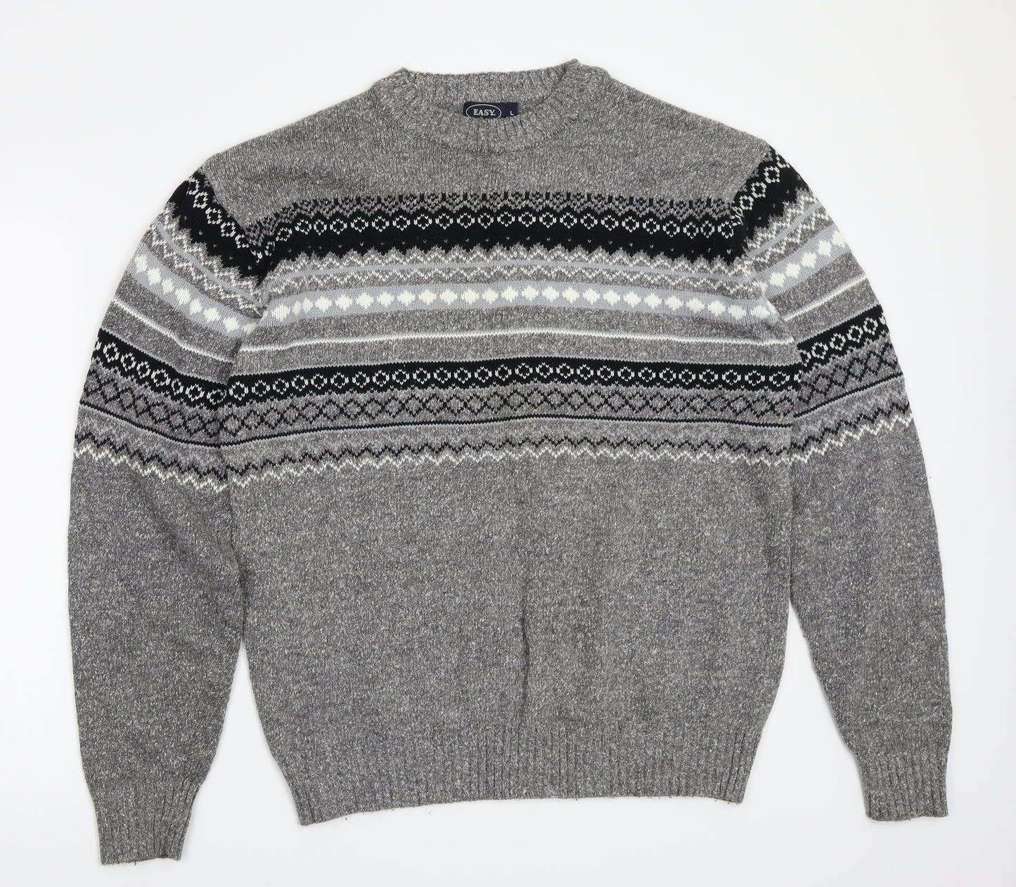 Easy Mens Grey   Pullover Jumper Size M