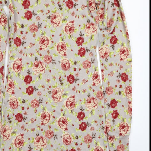 Boohoo Womens Grey Floral Rayon A-Line  Size 8