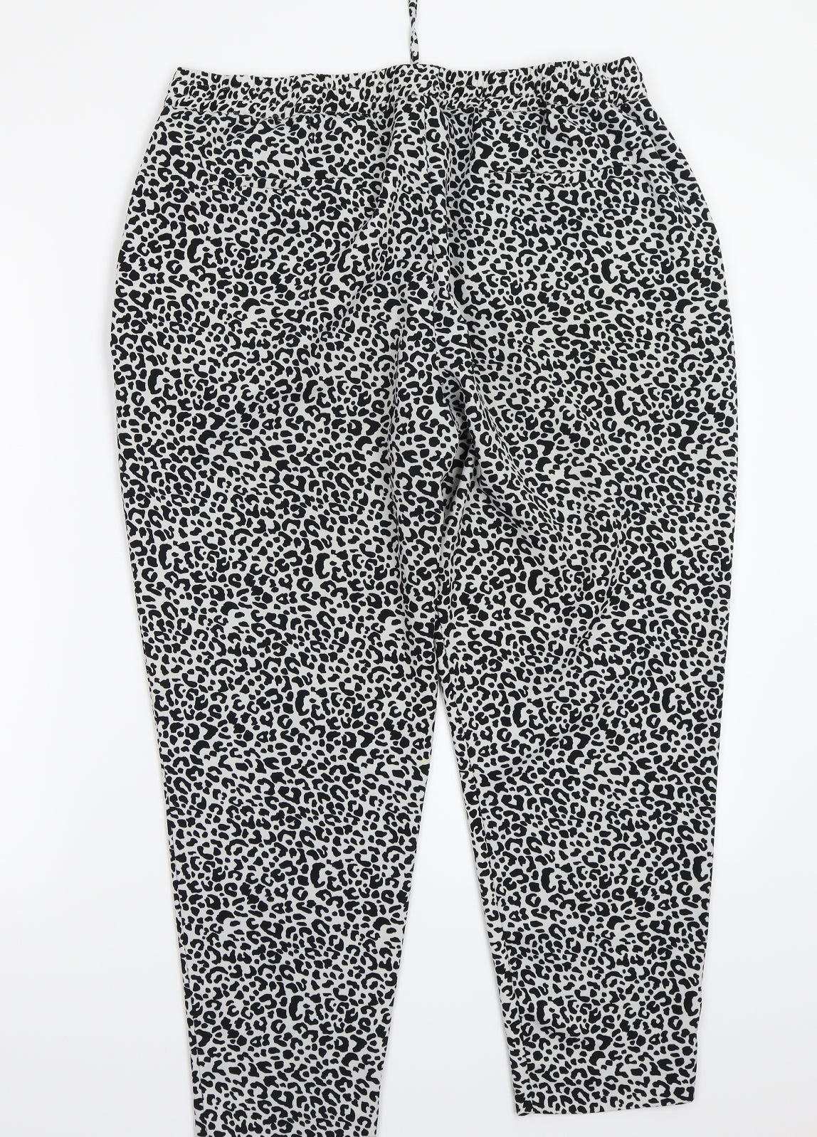 Cortefiel Womens White Animal Print  Trousers  Size 14 L26 in