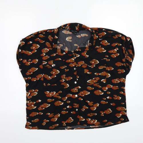 Newlook Womens Black Animal Print  Basic Button-Up Size 14