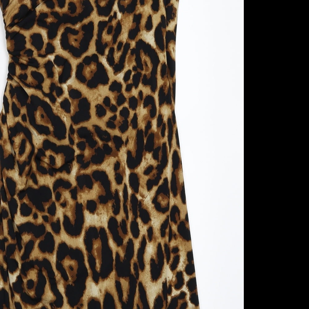 Ronni Nicole Womens Blue Animal Print  A-Line  Size 14