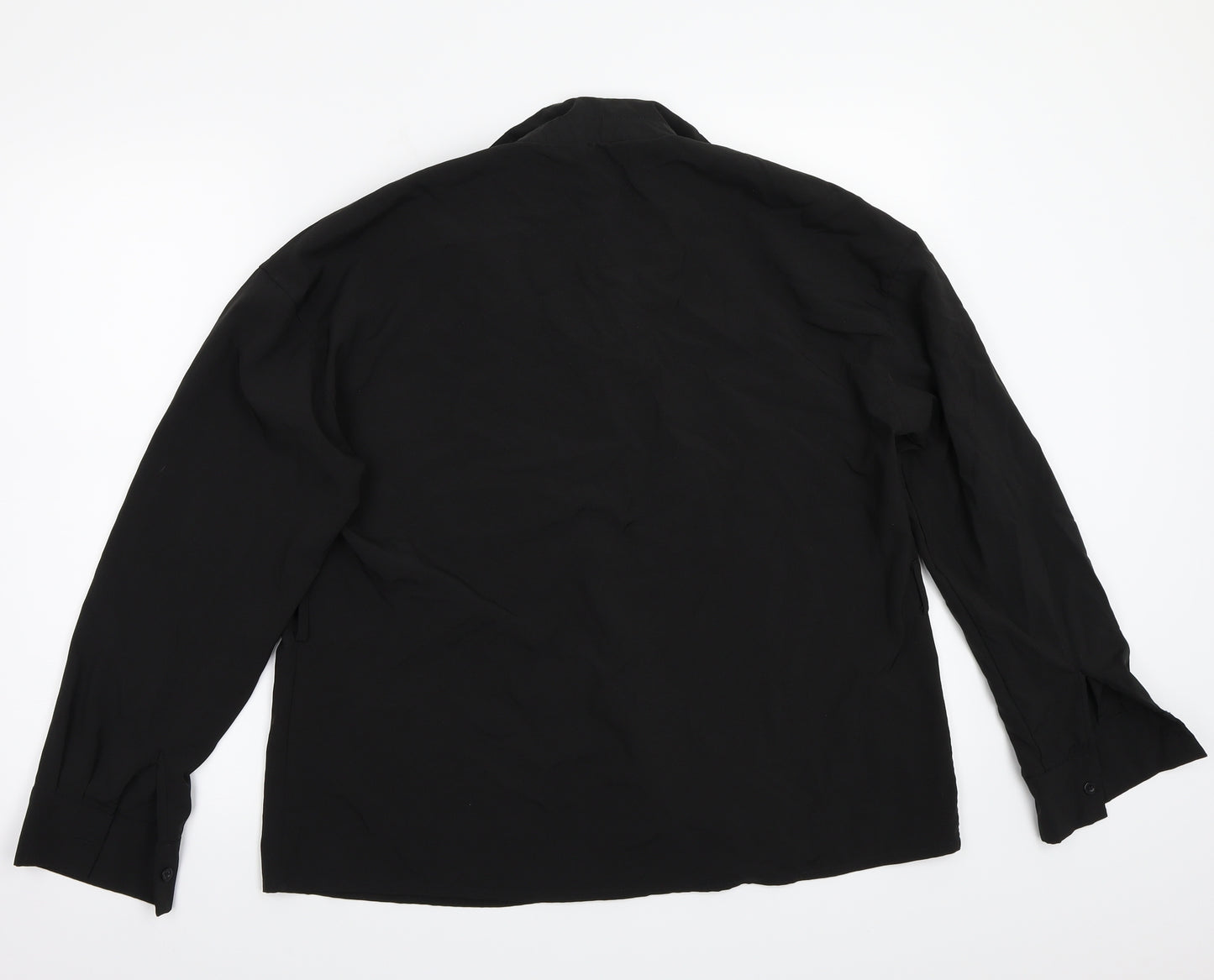 Boohoo Womens Black   Basic Button-Up Size 14