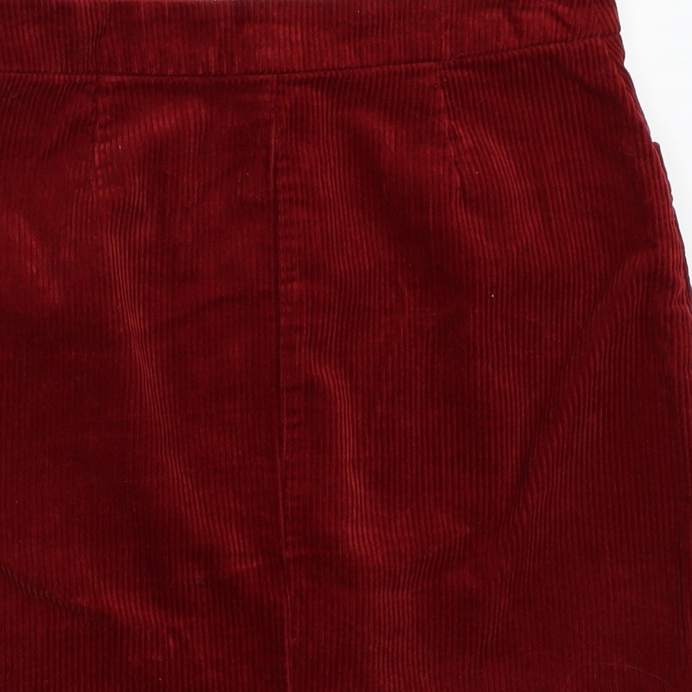 F&F Womens Red  Rayon A-Line Skirt Size 10