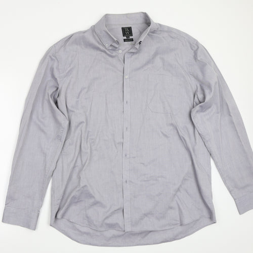 T&W Mens Grey    Button-Up Size 18