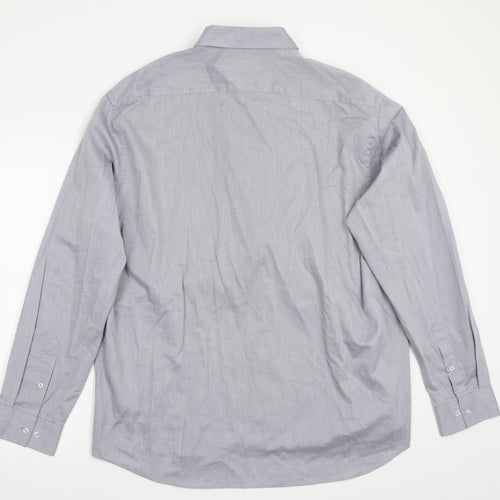 T&W Mens Grey    Button-Up Size 18