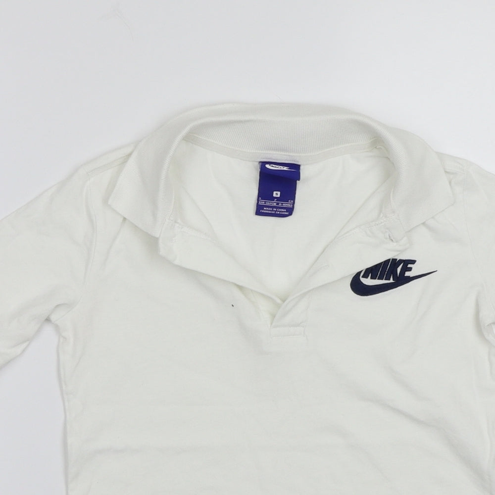 Nike Womens White  Canvas Basic T-Shirt Size S