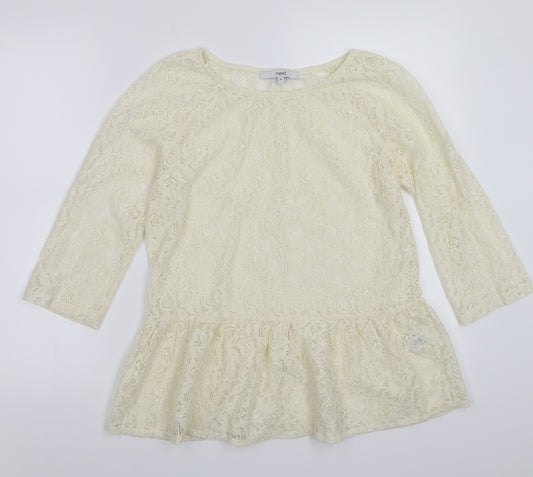 Front view of Next women’s beige basic t-shirt, size UK 12