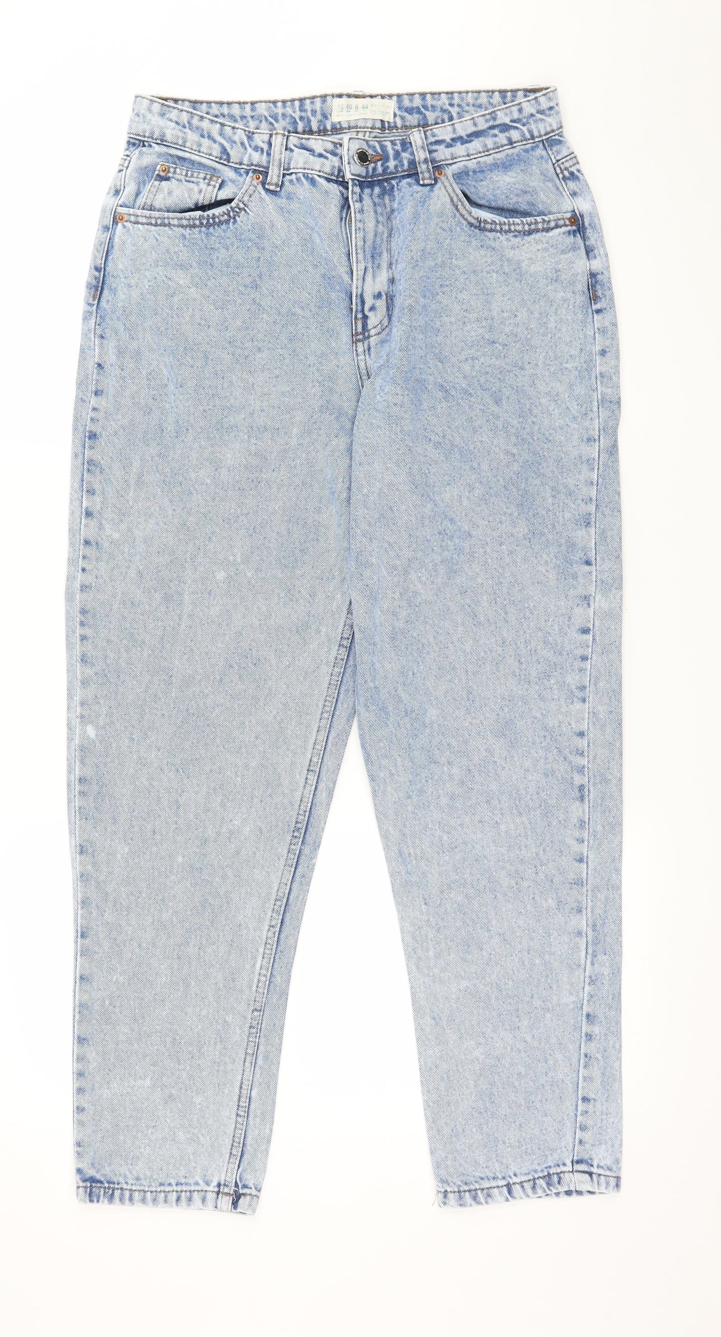 Denim & Co. Womens Blue  Denim Mom Jeans Size 12 L27 in