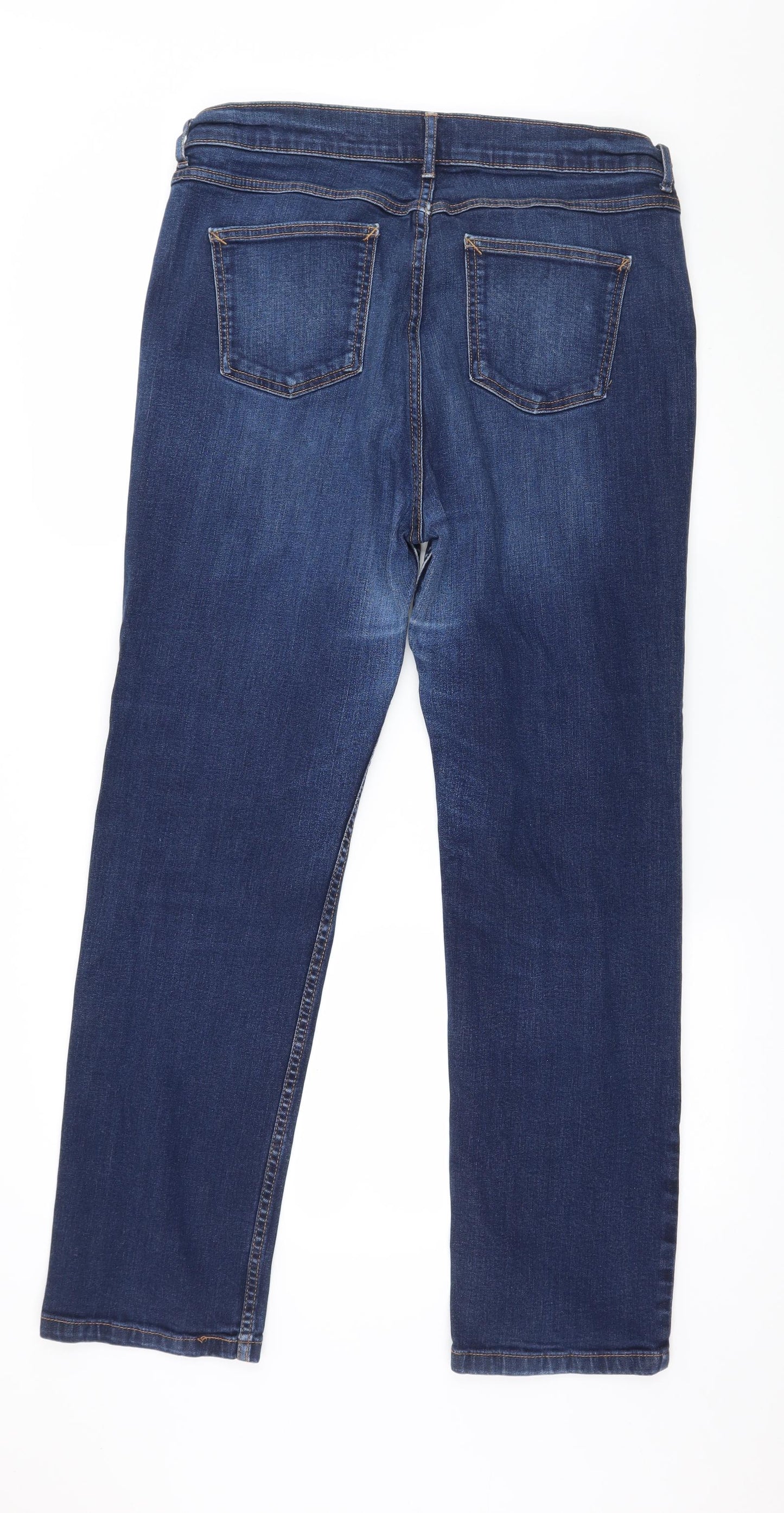 Marks and Spencer Womens Blue  Denim Straight Jeans Size 16 L30 in