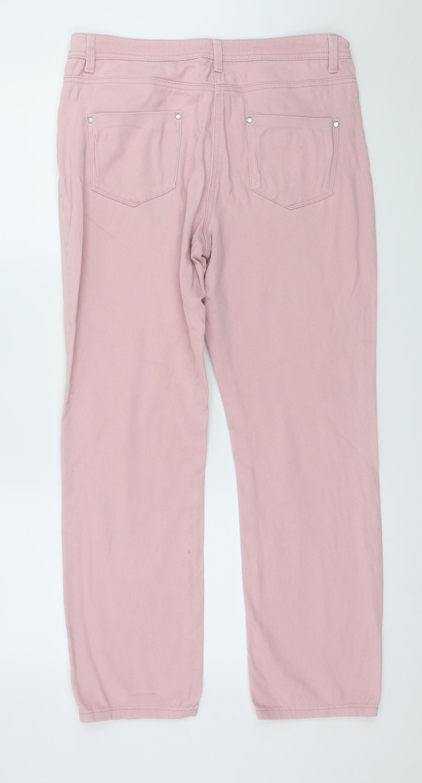 M&Co Womens Pink  Denim Straight Jeans Size 12 L27 in