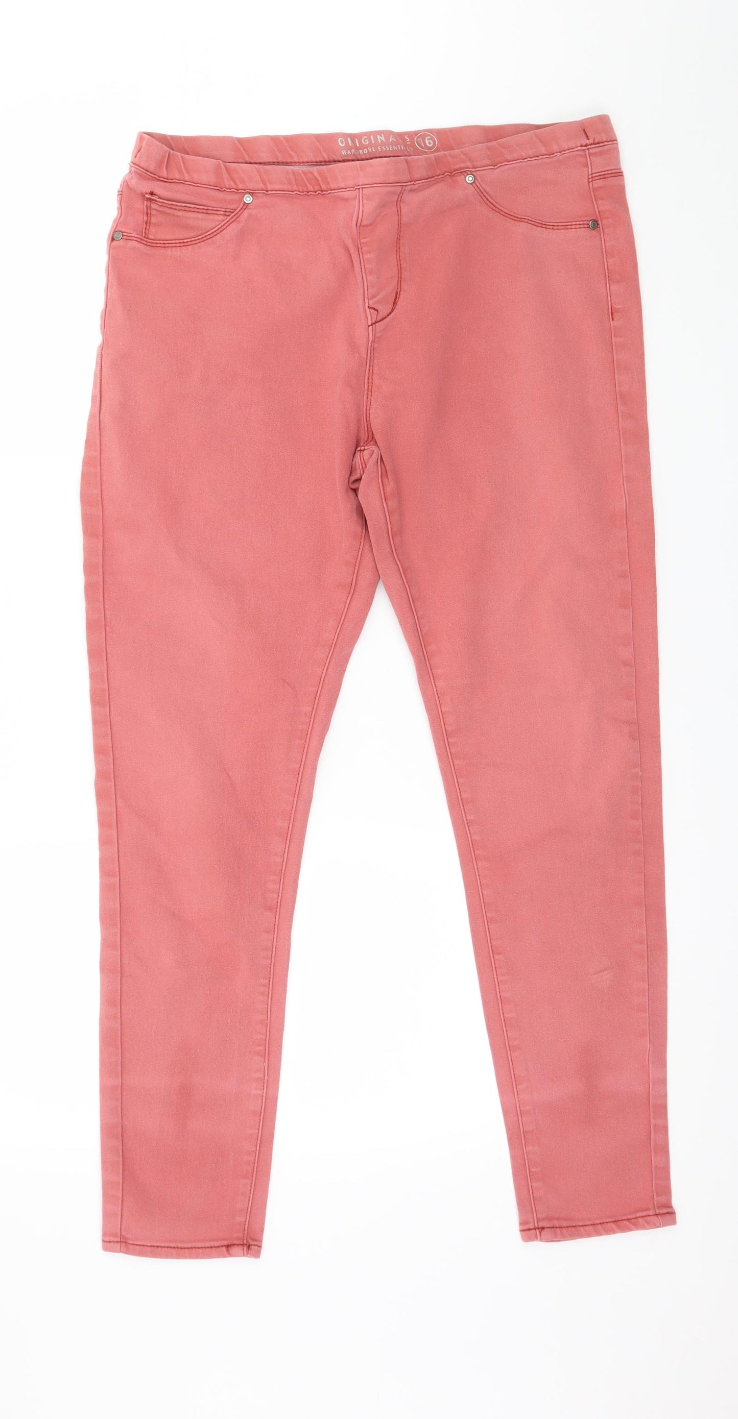 Originals Womens Pink  Denim Jegging Jeans Size 16 L28 in