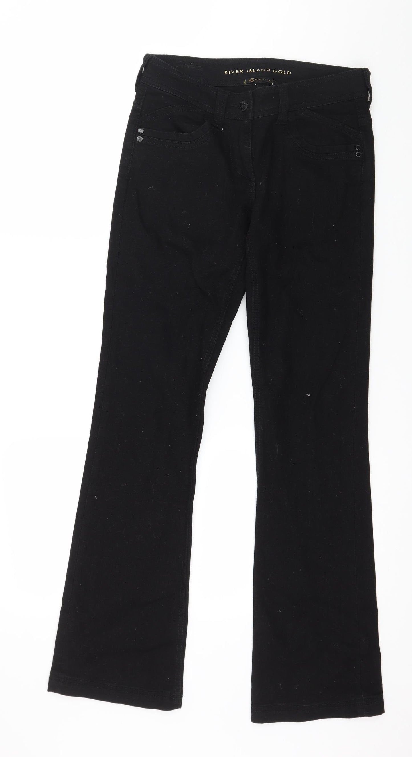 River Island Womens Black  Denim Bootcut Jeans Size 8 L31 in