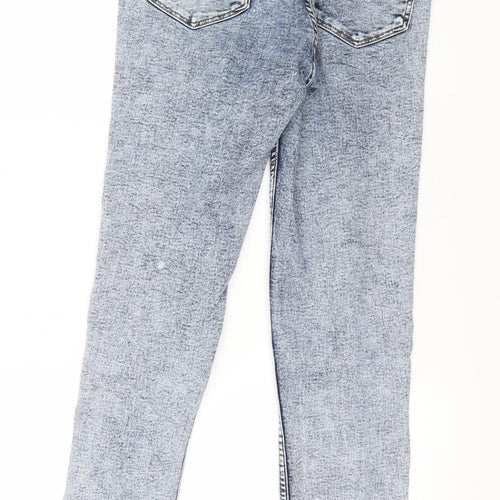 H&M Womens Blue  Denim Skinny Jeans Size 8 L29 in - Acid Wash