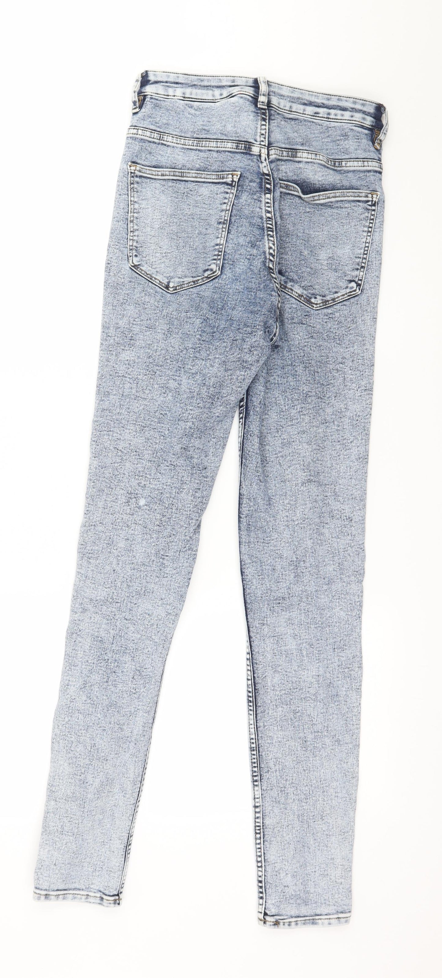 H&M Womens Blue  Denim Skinny Jeans Size 8 L29 in - Acid Wash