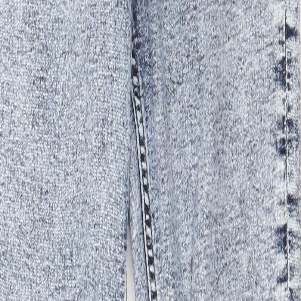 H&M Womens Blue  Denim Skinny Jeans Size 8 L29 in - Acid Wash