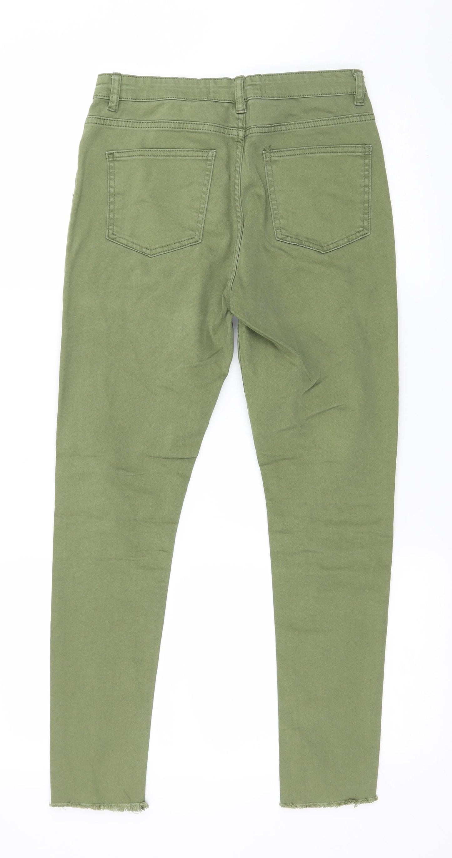 Denim & Co. Girls Green  Denim Skinny Jeans Size 12-13 Years - Distressed