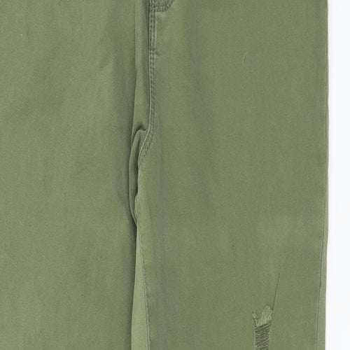 Denim & Co. Girls Green  Denim Skinny Jeans Size 12-13 Years - Distressed