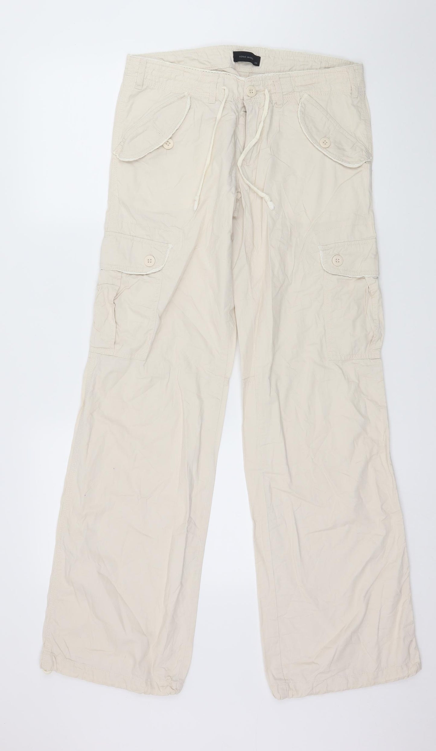 VERO MODA Womens Ivory   Trousers  Size 10 L32 in