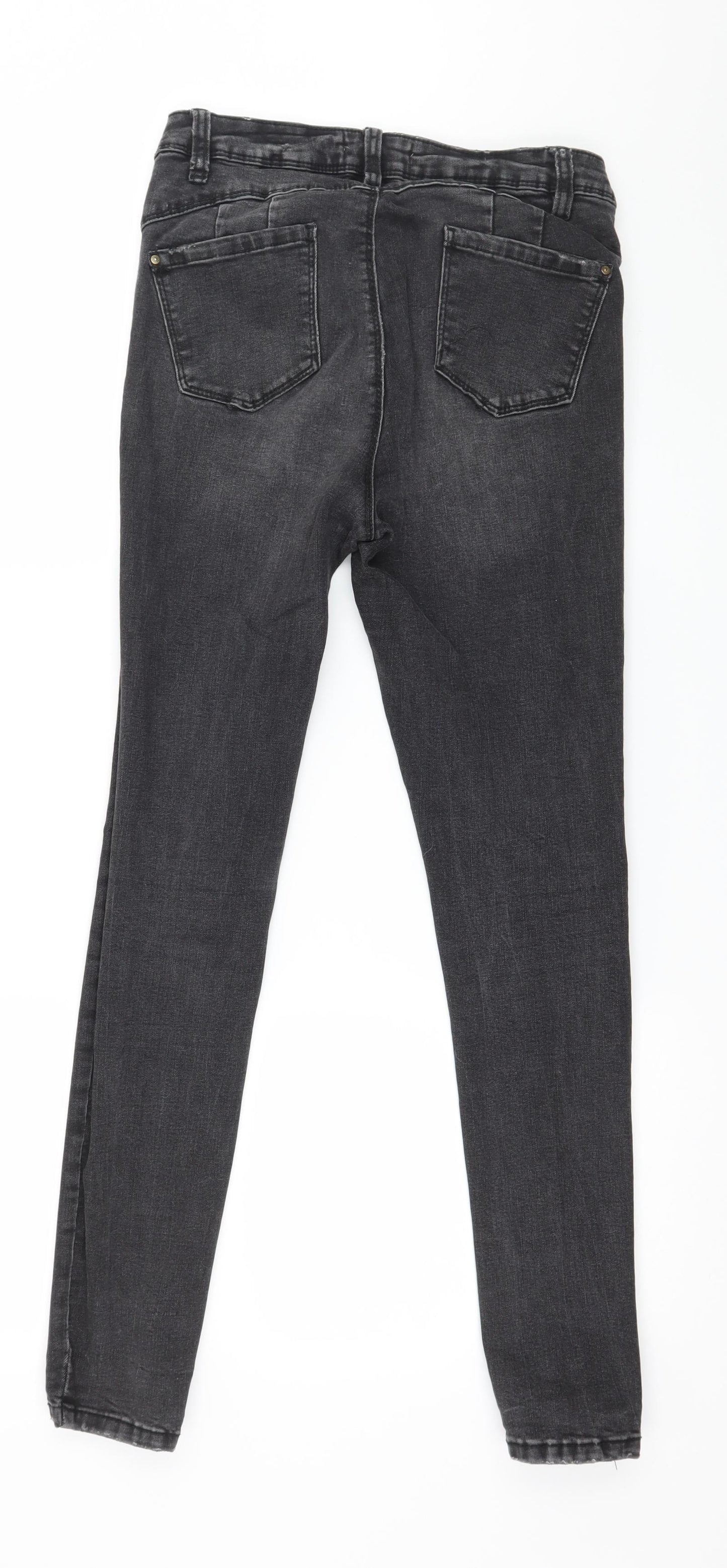 Denim & Co. Womens Grey  Denim Skinny Jeans Size 12 L27 in