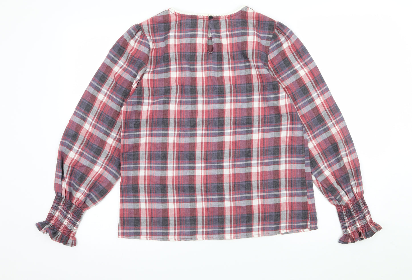 New Look Womens Pink Plaid  Basic Blouse Size 10