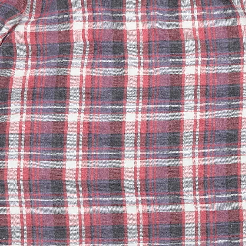 New Look Womens Pink Plaid  Basic Blouse Size 10